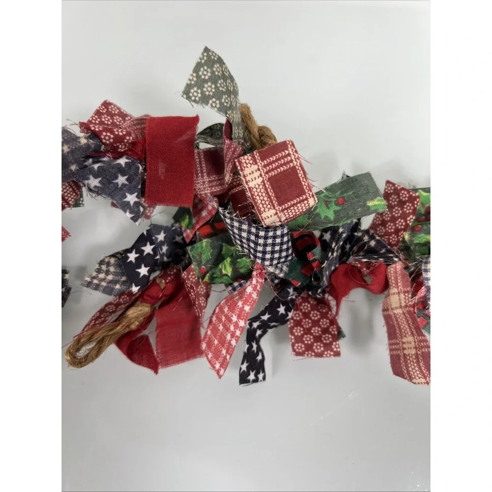 Rustic Primitive Christmas Garland Snowman Americana Farmhouse‎ Decor